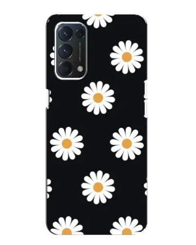 Чохол для OPPO A74 з картинкою «Ромашки на чорному»