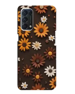 Чохол для OPPO A74 з картинкою «Візерунок з маленьких соняшників»
