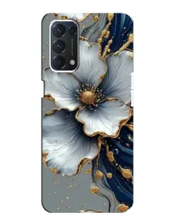 Чохол для OPPO A74 з картинкою «Біла квітка та золотий флюїд»