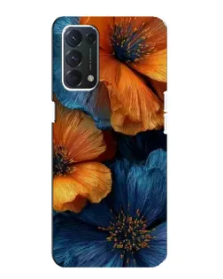 Чохол для OPPO A74 з картинкою «Яскрава синьо-помаранчева флора»
