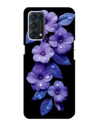 Чохол для OPPO A74 з картинкою «Фіолетові квіти з росою»