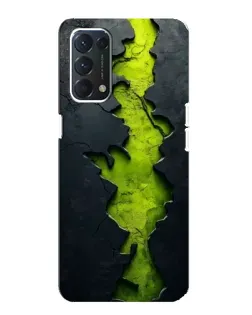 Чехол для OPPO A74 с картинкой «Салатовый разлом скалы»