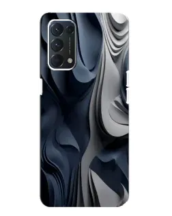 Чехол для OPPO A74 с картинкой «Объемные синие складки»