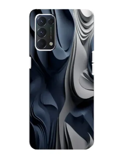 Чехол для OPPO A74 с картинкой «Объемные синие складки»