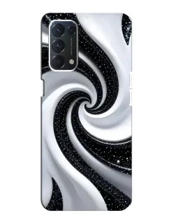 Чехол для OPPO A74 с картинкой «Черно-белая спираль»