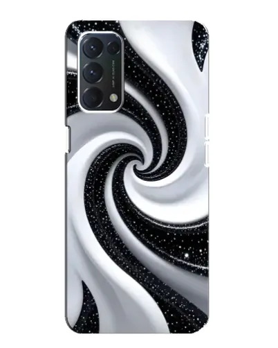 Чехол для OPPO A74 с картинкой «Черно-белая спираль»