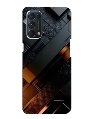 Чехол для OPPO A74 с картинкой «Черные геометрические блоки»