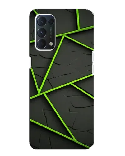 Чехол для OPPO A74 с картинкой «Зеленые геометрические линии»