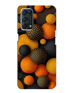 Чехол для OPPO A74 с картинкой «Объемные оранжевые сферы»