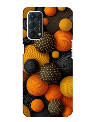 Чехол для OPPO A74 с картинкой «Объемные оранжевые сферы»
