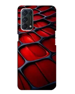 Чехол для OPPO A74 с картинкой «Красная глянцевая сетка»