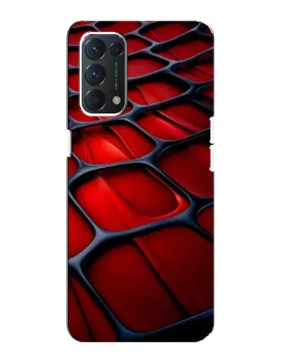 Чехол для OPPO A74 с картинкой «Красная глянцевая сетка»