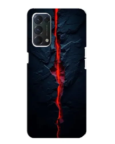 Чехол для OPPO A74 с картинкой «Kрасная лавовая трещина»