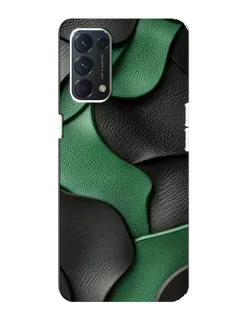 Чехол для OPPO A74 с картинкой «Зеленые кожаные волны»
