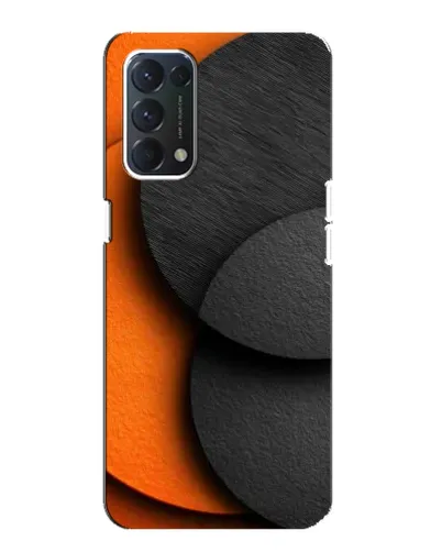 Чехол для OPPO A74 с картинкой «Геометрия оранжевых кругов»