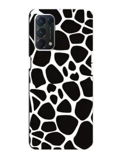 Чехол для OPPO A74 с картинкой «Черно-белый жираф»