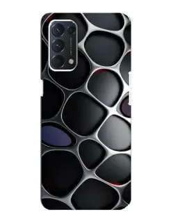 Чехол для OPPO A74 с картинкой «Объемная темная решетка»