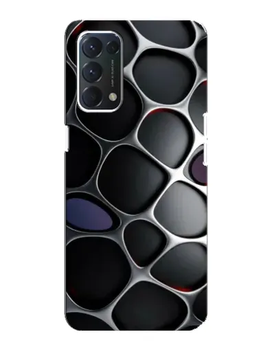 Чехол для OPPO A74 с картинкой «Объемная темная решетка»