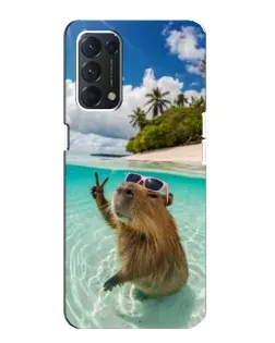 Чехол для OPPO A74 с картинкой «Капибара на море»
