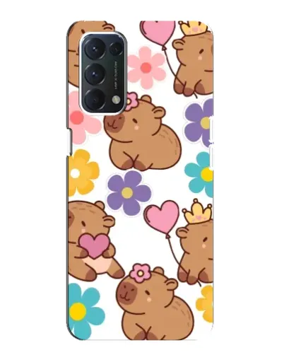 Чехол для OPPO A74 с картинкой «Цветочный паттерн капибар» Чехол для OPPO A74 с картинкой «Цветочный паттерн капибар»