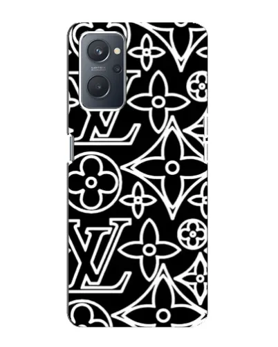 Чехол для OPPO A76 с картинкой «Черно-белый узор LV»