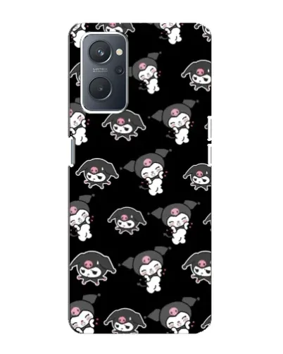 Чехол для OPPO A76 с картинкой «Черный паттерн Kuromi»