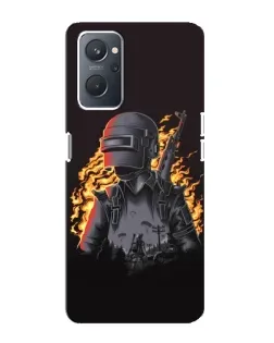Чехол для OPPO A76 с картинкой «PUBG — огненный силуэт»