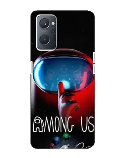 Чехол для OPPO A76 с картинкой «Красный импостер — макро»