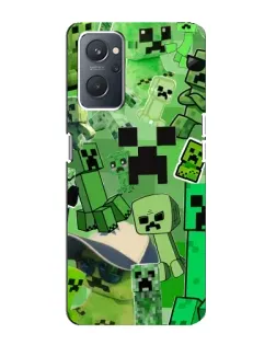 Чехол для OPPO A76 с картинкой «Криперы Minecraft»