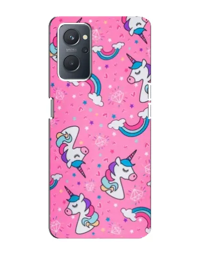 Чехол для OPPO A76 с картинкой «Unicorn паттерн розовый»