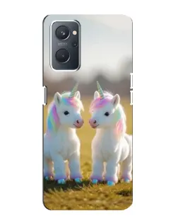 Чехол для OPPO A76 с картинкой «Пара единорогов»