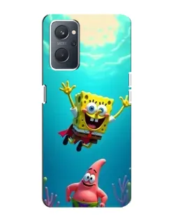 Чехол для OPPO A76 с картинкой «Спанч Боб под водой»