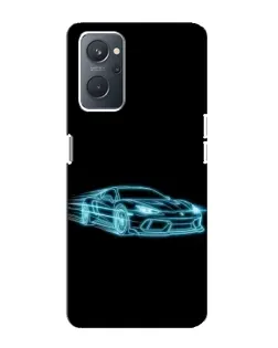 Чохол для OPPO A76 з картинкою «Неоновий контур Lamborghini»