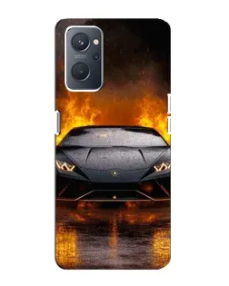 Чохол для OPPO A76 з картинкою «Lamborghini у вогні»