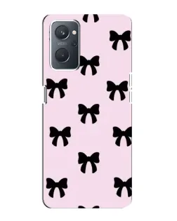 Чехол для OPPO A76 с картинкой «Черные банты Coquette»
