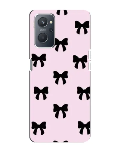 Чехол для OPPO A76 с картинкой «Черные банты Coquette»
