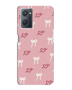 Чехол для OPPO A76 с картинкой «Сердца и банты»