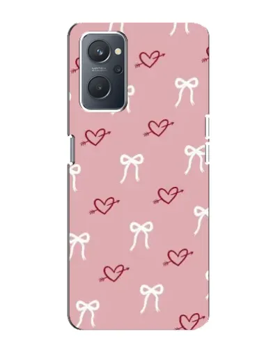 Чехол для OPPO A76 с картинкой «Сердца и банты»