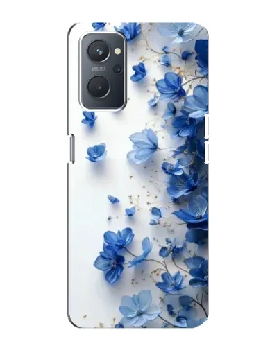 Чехол для OPPO A76 с картинкой «Голубой цветочный каскад»