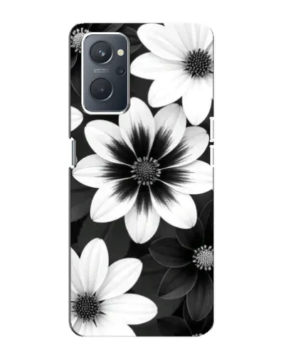 Чехол для OPPO A76 с картинкой «Монохромные астры»