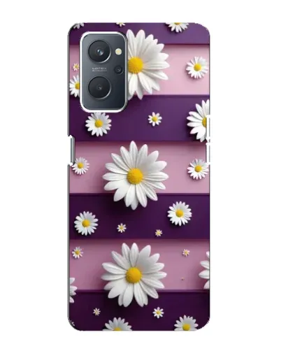Чехол для OPPO A76 с картинкой «Ромашки на фиолетовом»