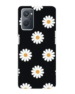Чехол для OPPO A76 с картинкой «Ромашки на черном»