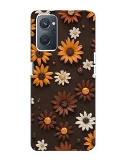 Чехол для OPPO A76 с картинкой «Узор из маленьких подсолнухов»