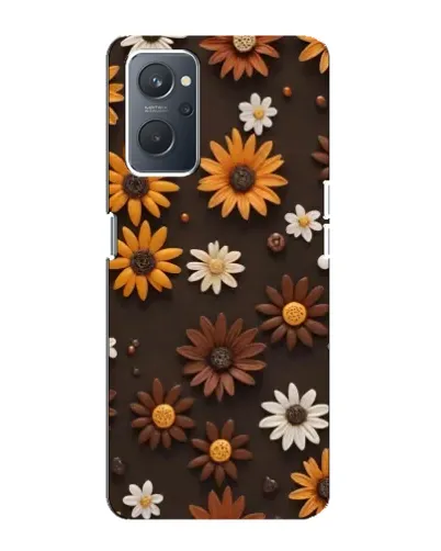 Чехол для OPPO A76 с картинкой «Узор из маленьких подсолнухов»
