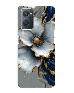 Чехол для OPPO A76 с картинкой «Белый цветок и золотой флюид»