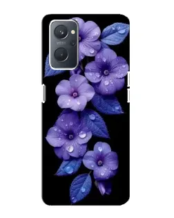 Чехол для OPPO A76 с картинкой «Фиолетовые цветы с росою»