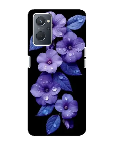 Чехол для OPPO A76 с картинкой «Фиолетовые цветы с росою»
