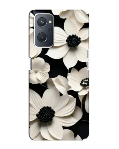 Чехол для OPPO A76 с картинкой «Объемные белые цветы»