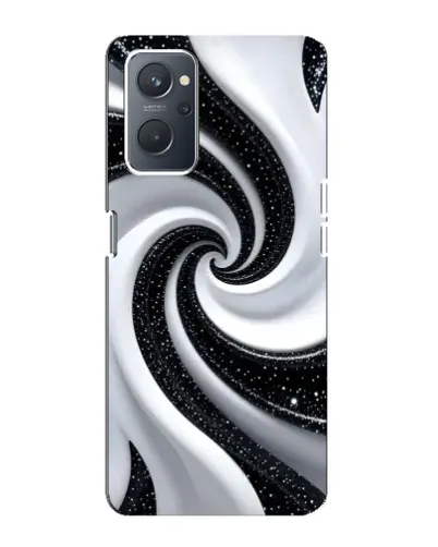 Чехол для OPPO A76 с картинкой «Черно-белая спираль»