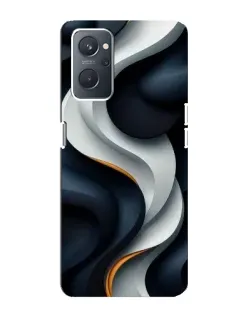Чехол для OPPO A76 с картинкой «Объемные черно-белые ленты» Чехол для OPPO A76 с картинкой «Объемные черно-белые ленты»